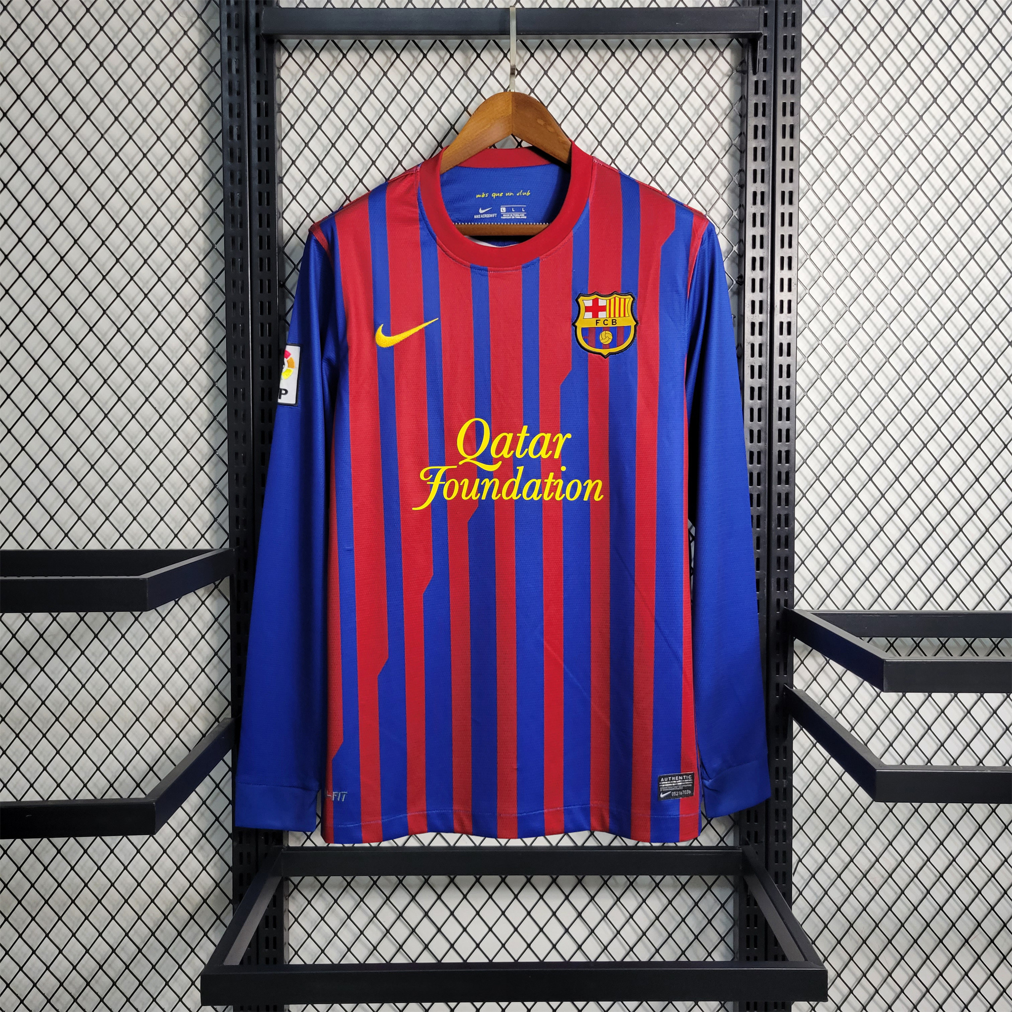 Barcelona Retro 11-12 Home Stadium Long Sleeve Jersey